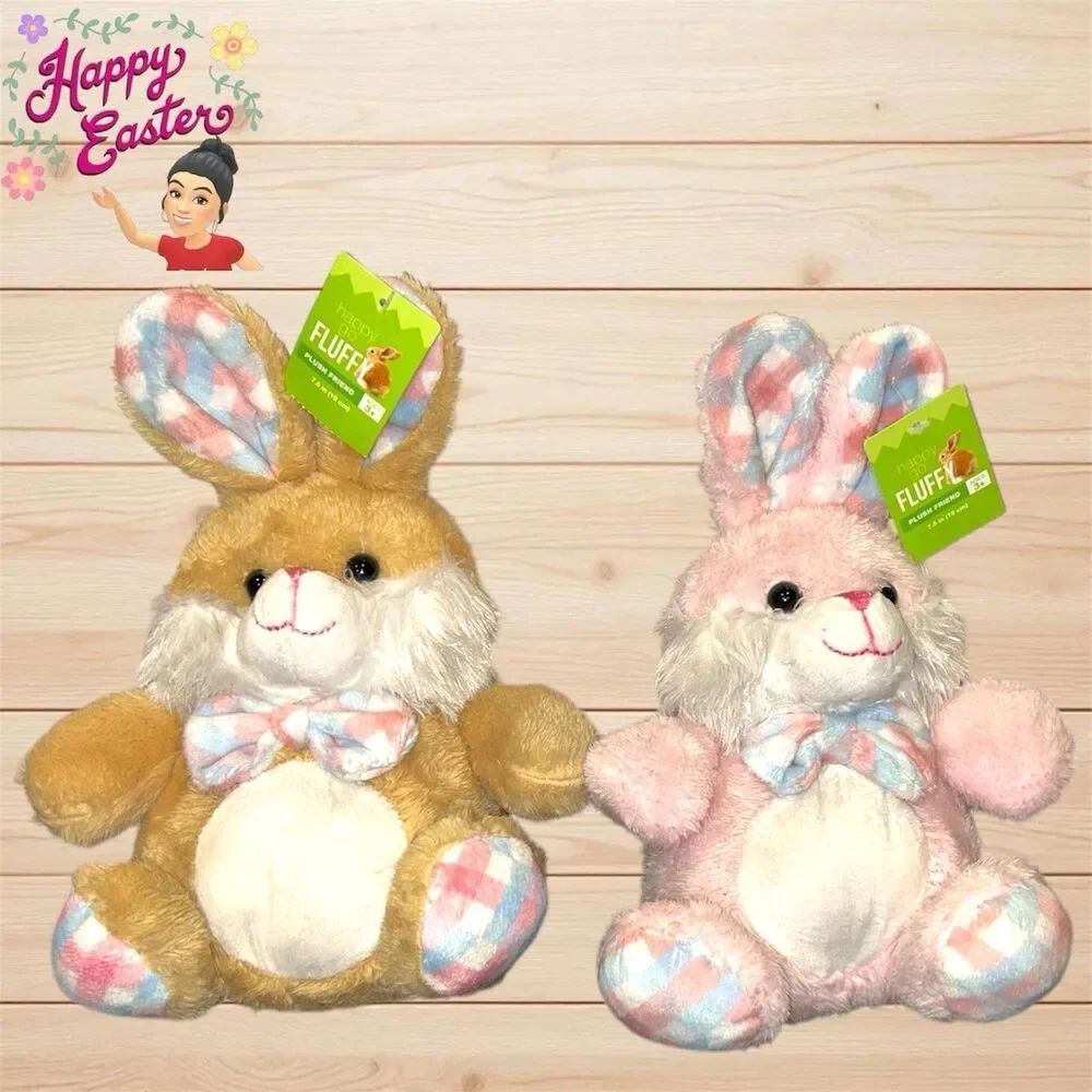 2x Kellytoy Easter Bunny Rabbit Plush Stuffed Animal 7.5